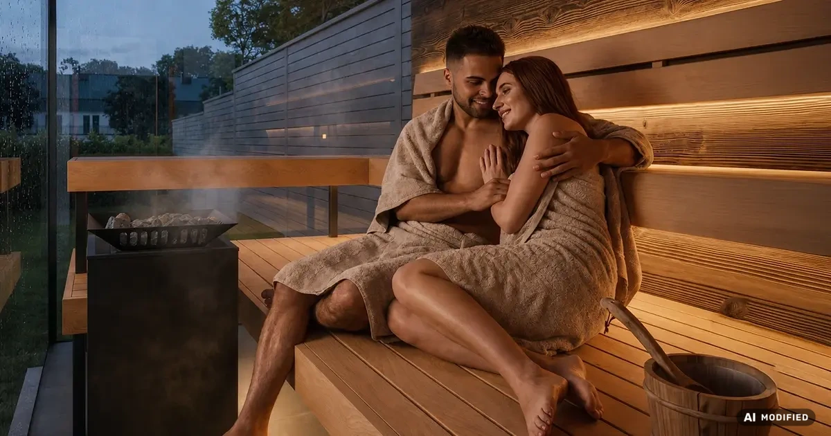 Paar in der Sauna