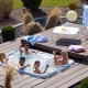 Armstark Pool Lounge Probebaden Whirlen in Frühlingssonne