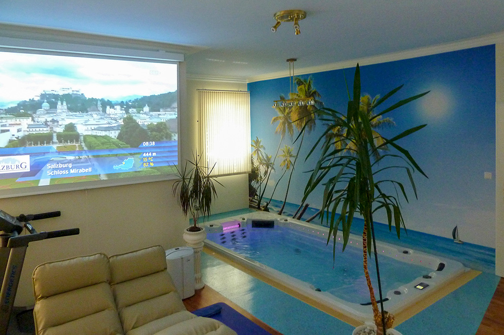 Swim Spa versenkt mit Fernseher