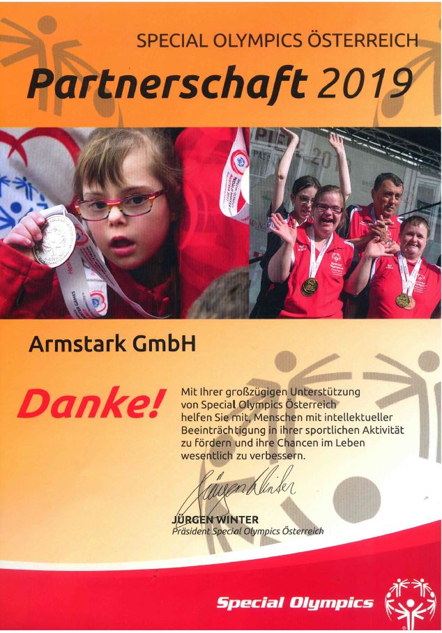 Armstark sponsert die Special Olympics 2019
