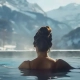 Armstark Schwimmen im winter 1