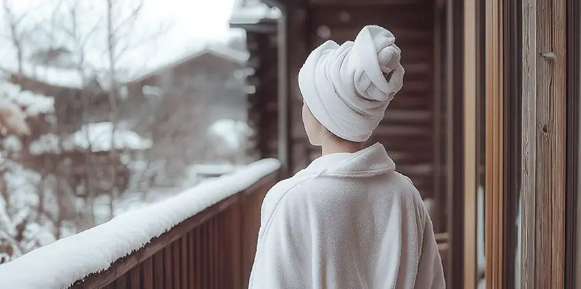 Armstark Schwimmen im winter 2