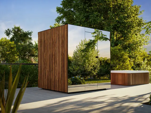Armstark Garten Sauna Kiva Premium Impression Spiegelglas