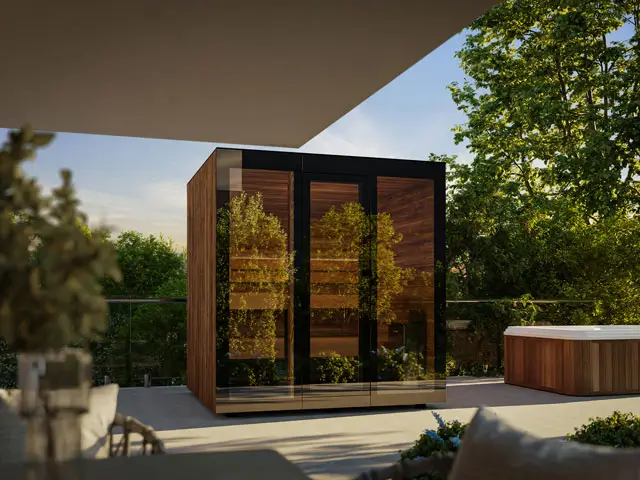 Armstark Garten Sauna Kiva Premium Impression Klarglas