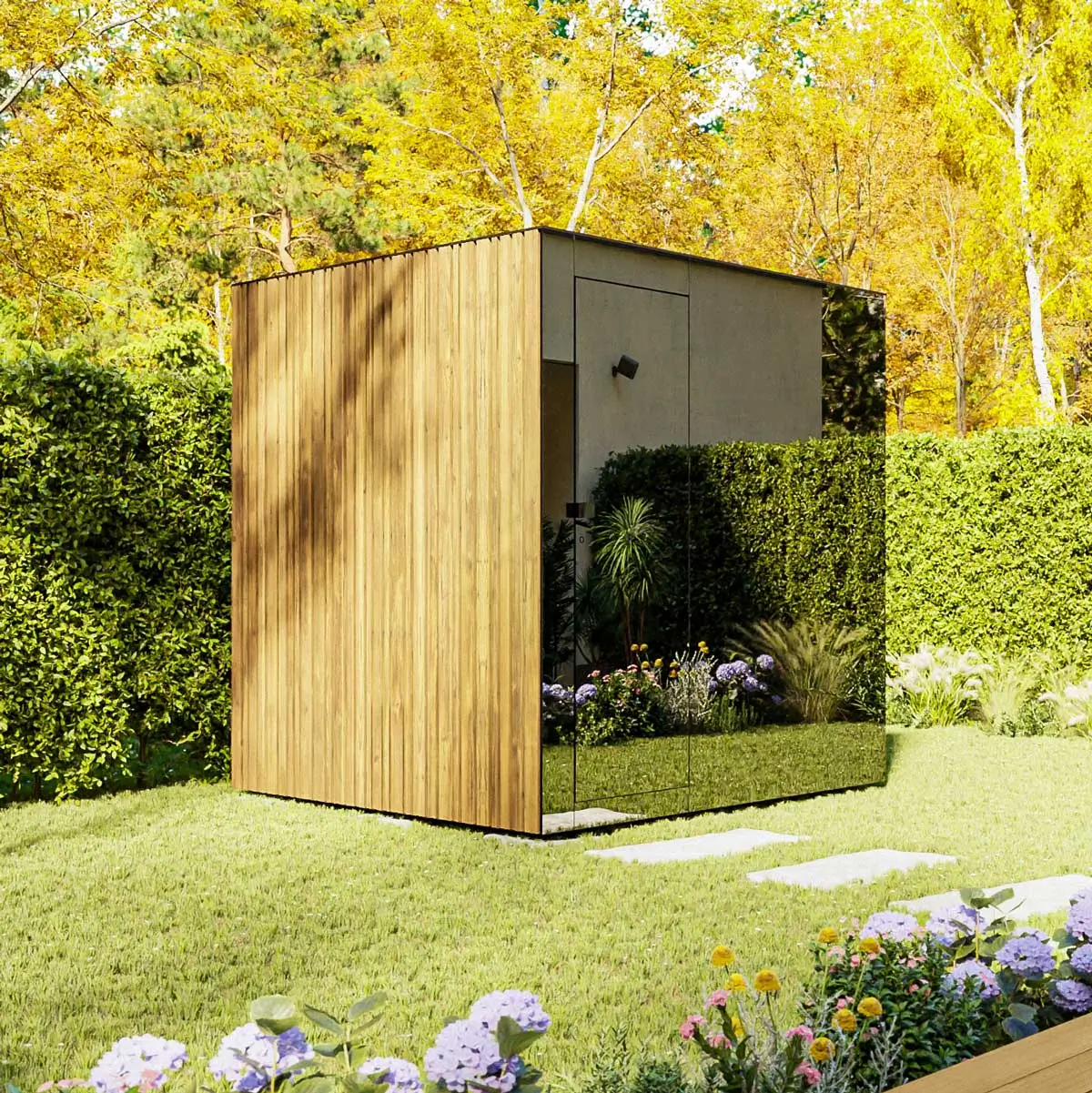 Armstark Gartensauna Kiva Image Holz Glas