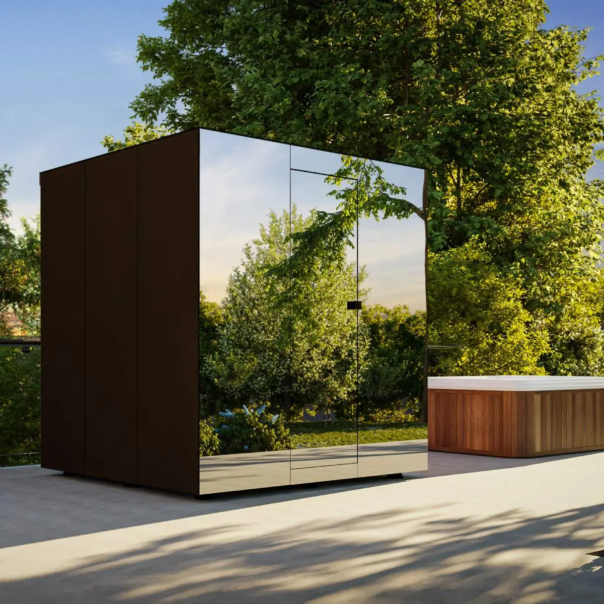 Armstark Gartensauna Kiva Premium Anthrazit Spiegelglas