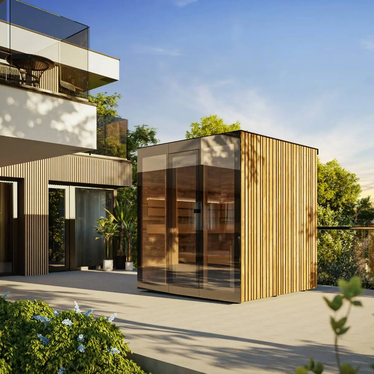 Armstark Gartensauna Kiva Premium Tirol Fichte Klarglas