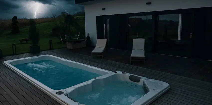 Armstark News Schwimmen bei Gewitter